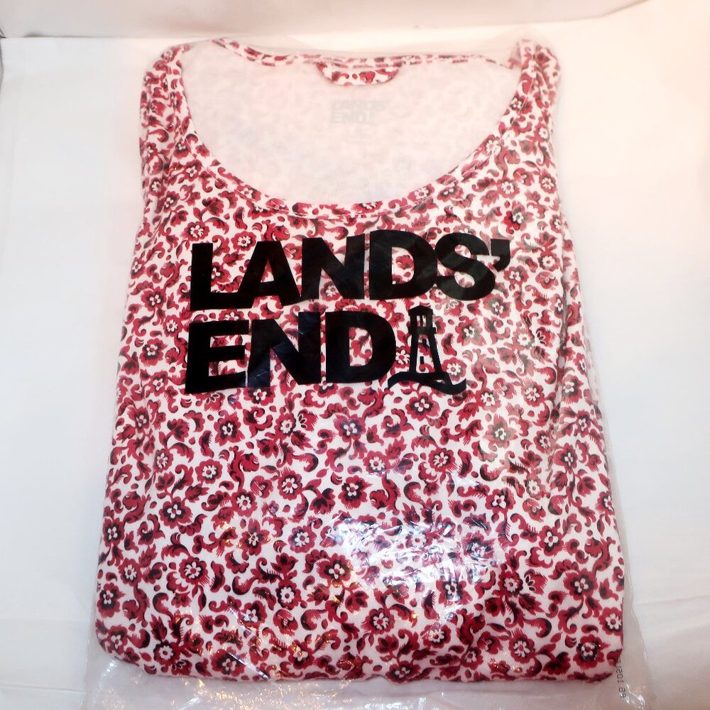 LANDS' END 2X NIGHTGOWN WOMENS Supima Cotton Short Sleeve Midcalf Dress Dogwood